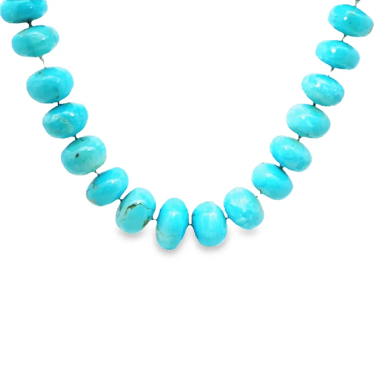 Roaring 20s necklaces-Turquoise Rondelle Necklace