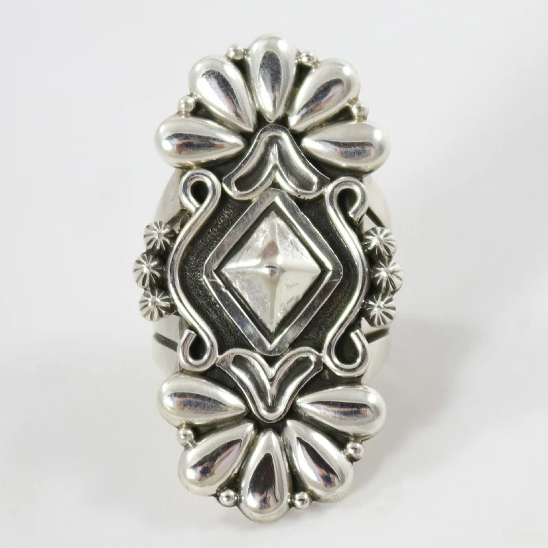 Stacked design rings-Silver Cluster Ring