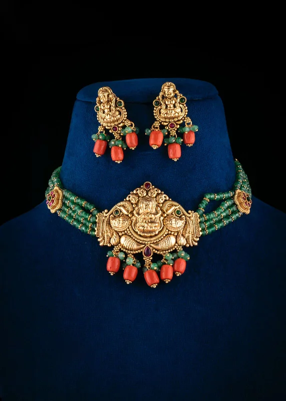 Rattan style earrings-Meenakari Temple Choker Jewelry Set, Traditional Choker Earrings Set, Indian Temple Jewelry, Meenakari Bridal Choker Set, Pakistani Jewelry Set