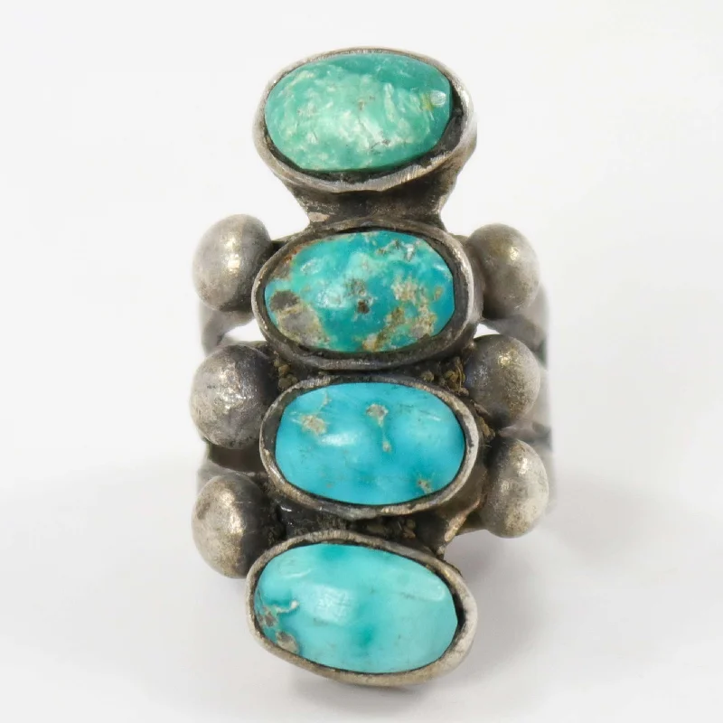 Oversized gem rings-Fox Turquoise Ring