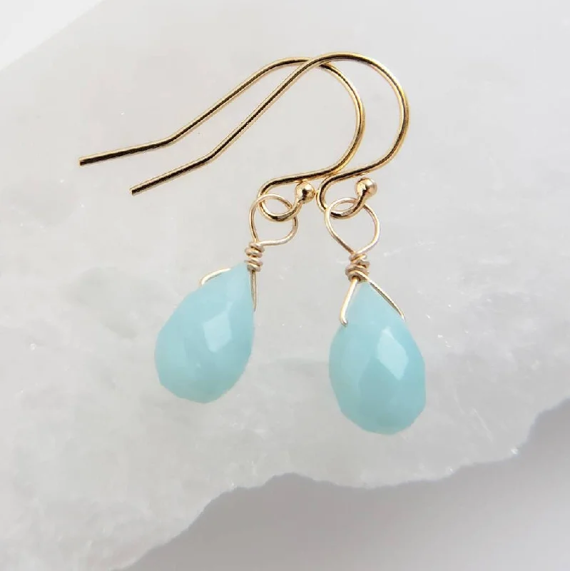 Threaded lace earrings-Tiny Amazonite Earrings