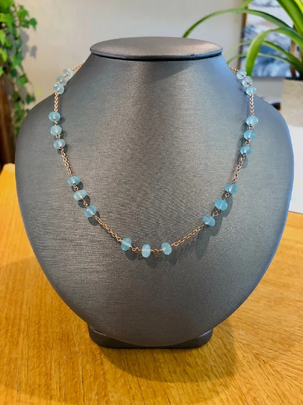 Simple bar necklaces-Plumb Silver Original Blue Apatite Necklace