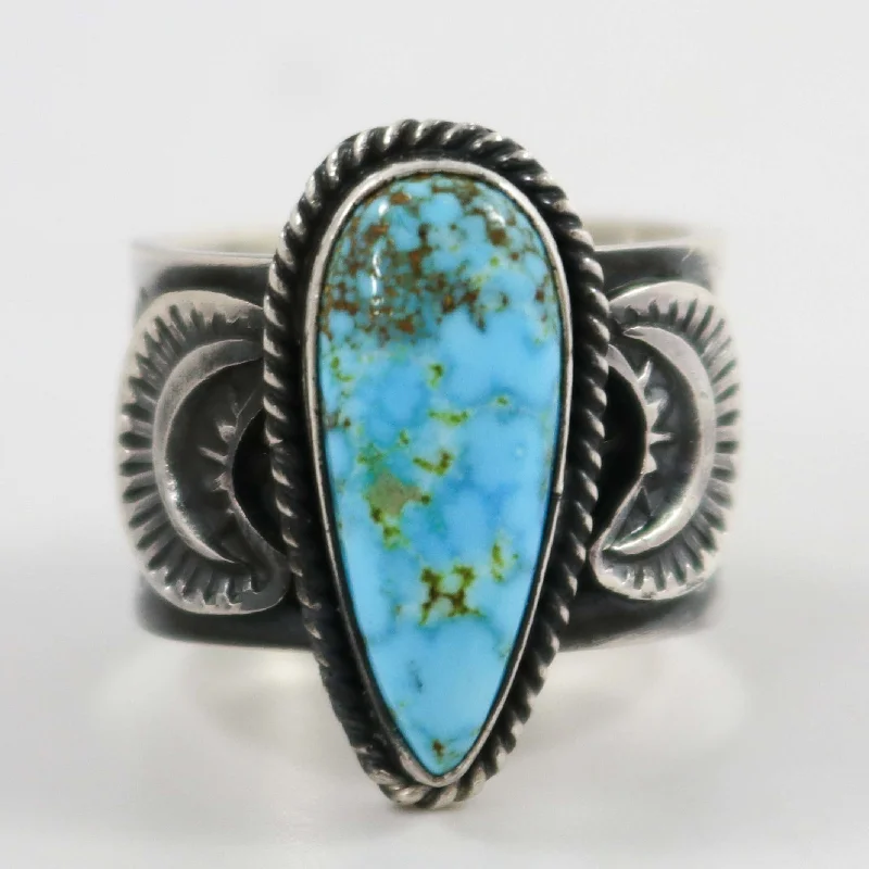 Thin stack rings-Kingman Turquoise Ring