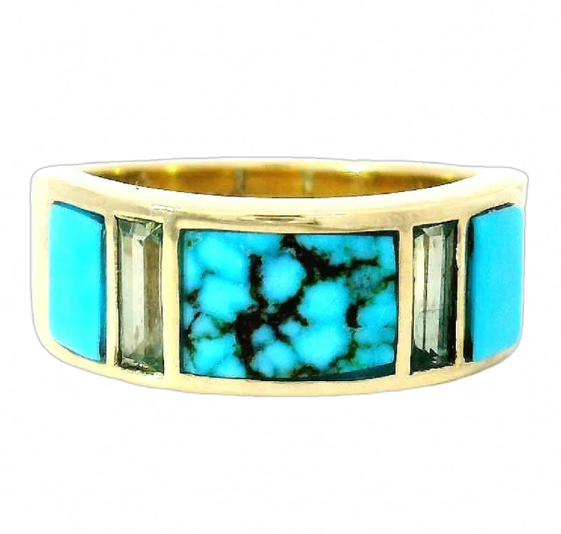 Thin stack rings-The Amphitrite Inlay Ring Band