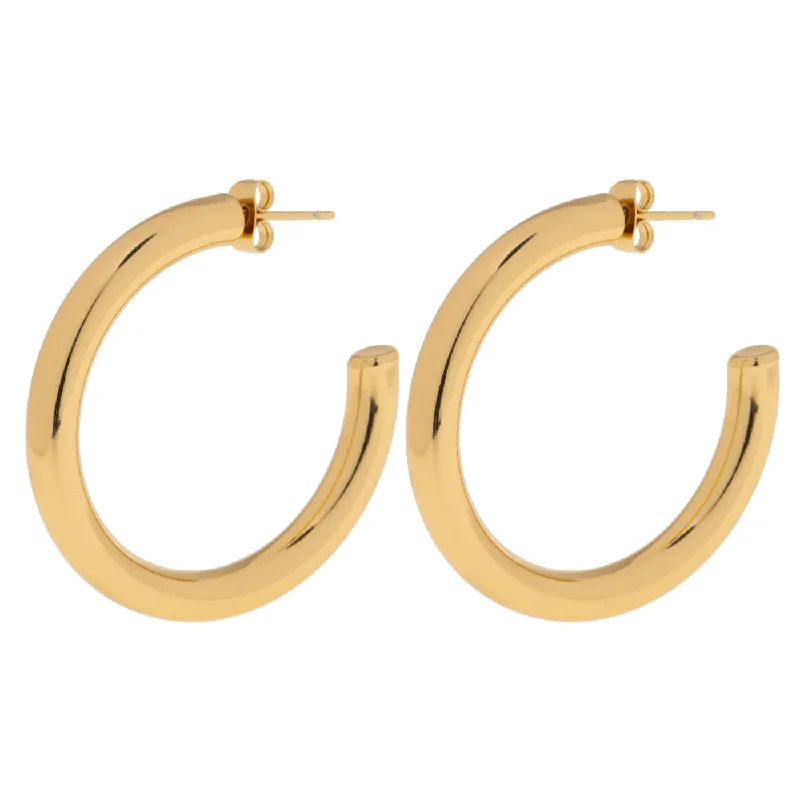 Protective eye earrings-Elianna - Large Statement Hoop Earrings Stainless Steel