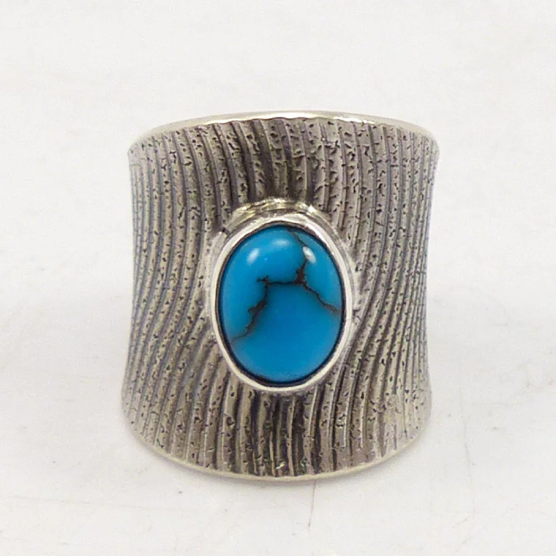 Wood grain rings-Egyptian Turquoise Ring