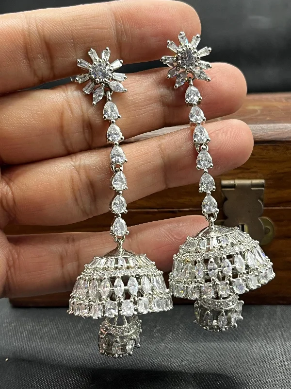 Ethnic feather earrings-Indian Temple Design Wedding Earring Jhumki Set