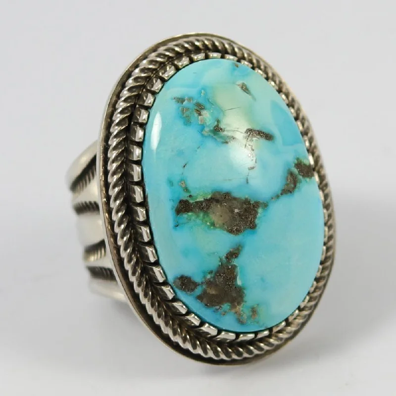 Large geometric rings-Kingman Turquoise Ring