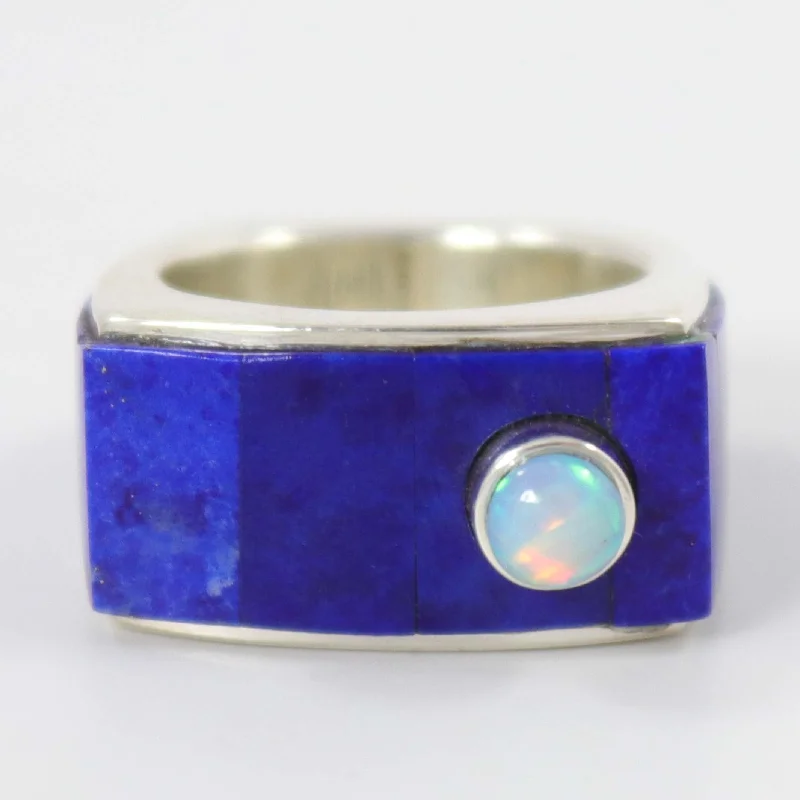 Forever band rings-Lapis and Opal Ring