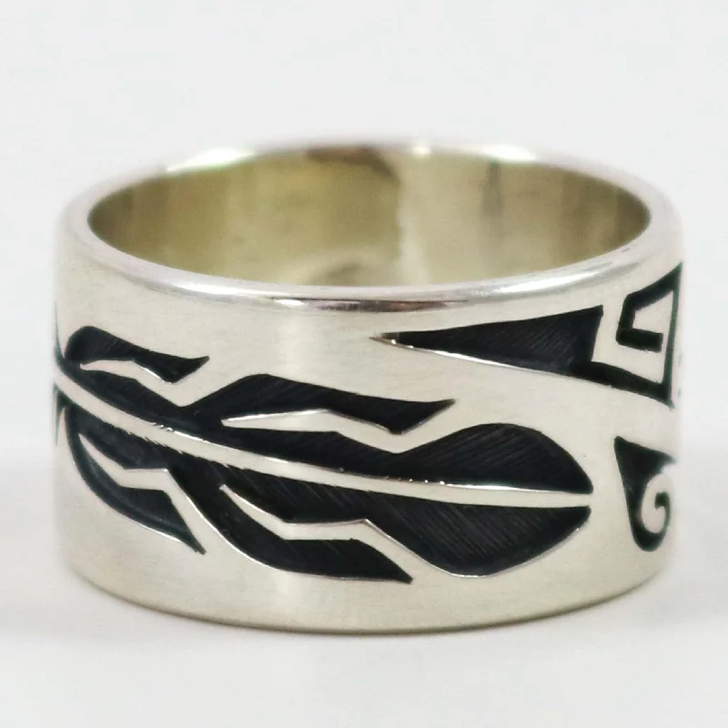 Rattan style rings-Eagle Feather Ring