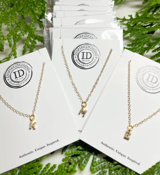 Horoscope charm necklaces-Inspire Designs Sparkly Initial Necklace