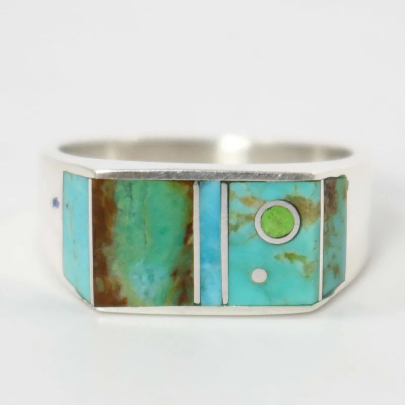 Painted enamel rings-Inlay Ring