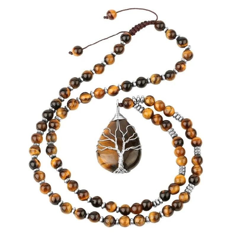 Rattan weave necklaces-Grounded Strength Tiger’s Eye Necklace