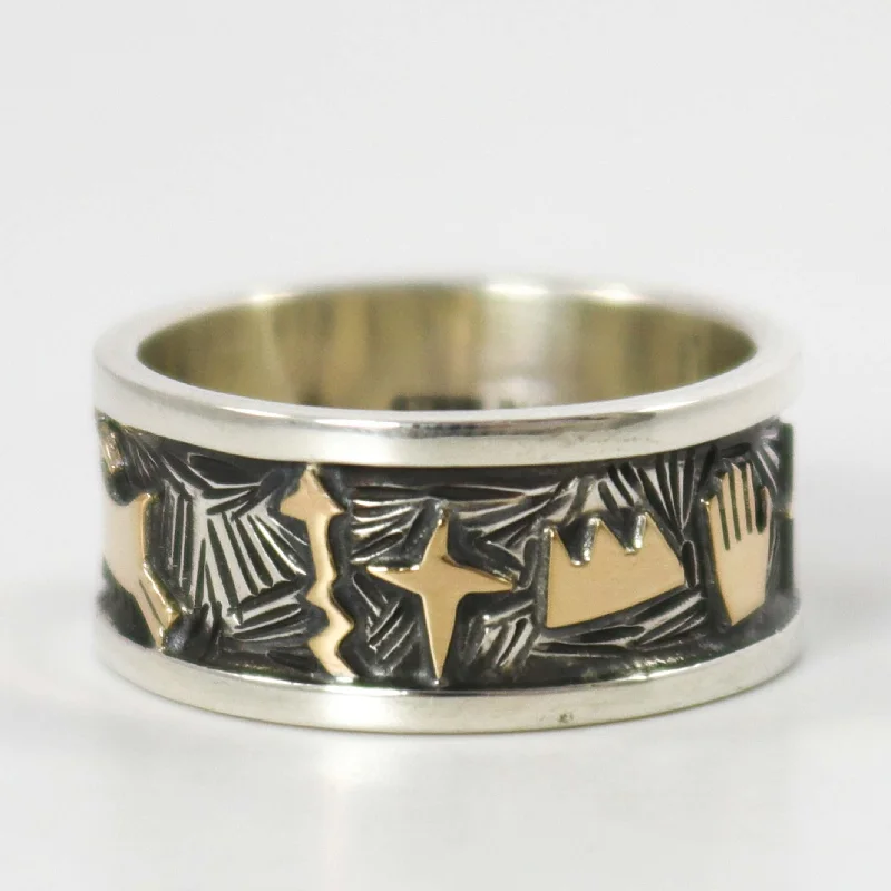 Satin black rings-Petroglyph Ring