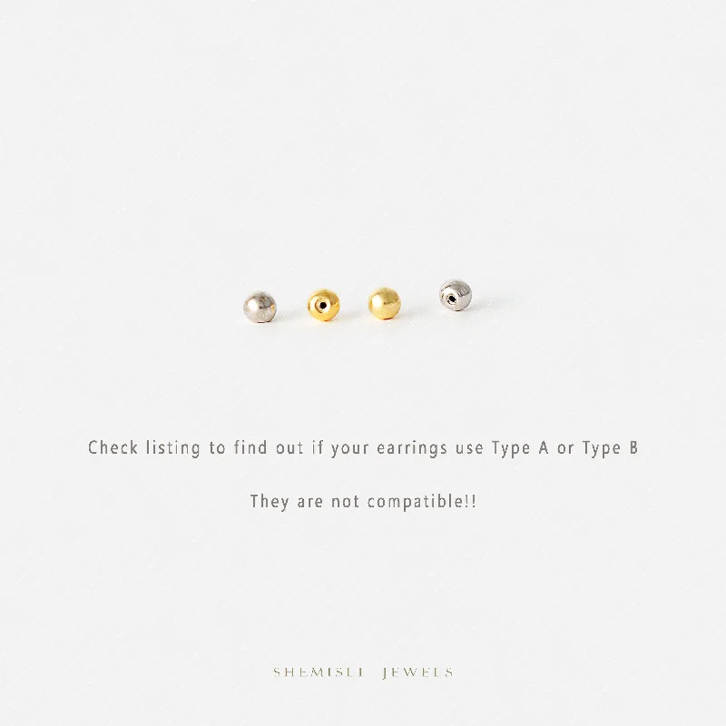 Large statement earrings-Screw Ball End for Stud Earrings SHEMISLI - Type A SS089, Type B SS182