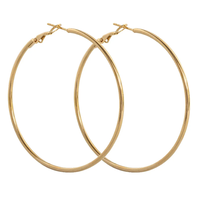 Open circle earrings-Jo - Large Hoop Earrings 55 mm Stainless Steel