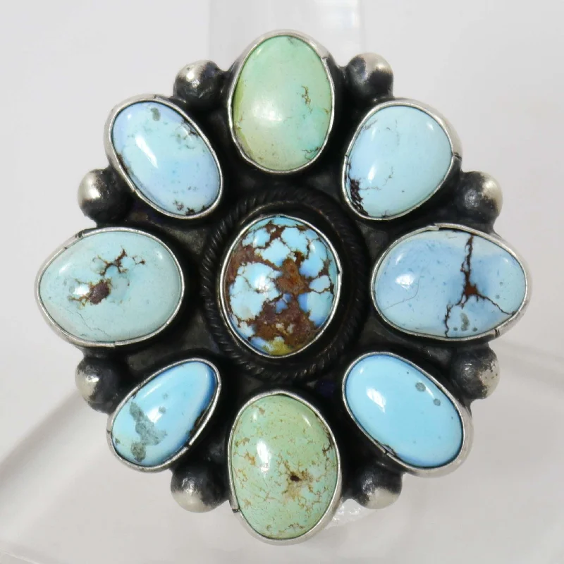 Large geometric rings-Golden Hills Turquoise Ring