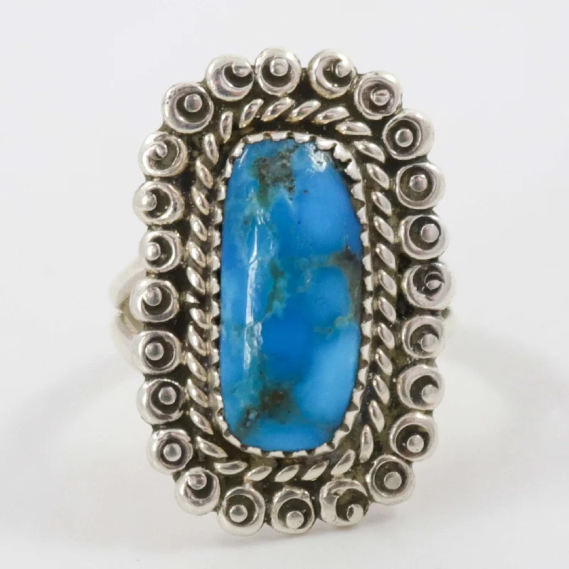 Natural wood rings-Kingman Turquoise Ring