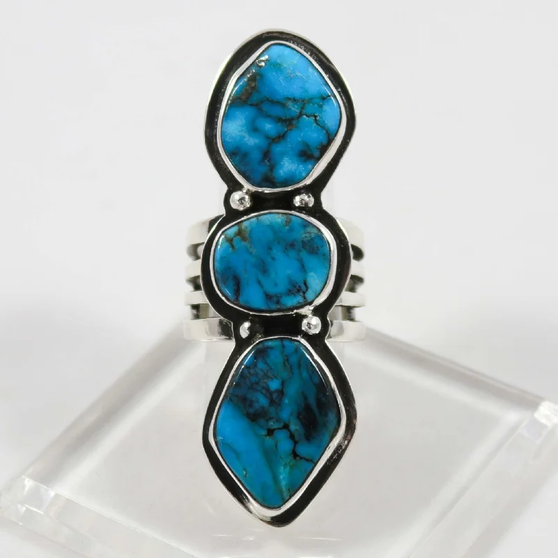 Ethnic bead rings-Morenci Turquoise Ring