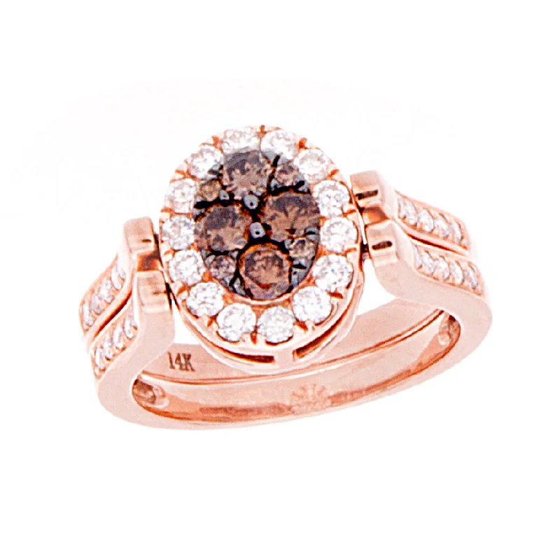 Two-tone rings-Ladies Diamond Reversable Ring