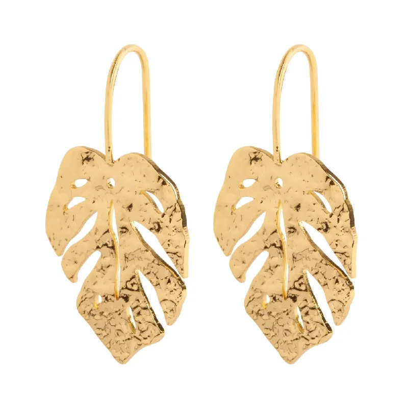 Triple-tier earrings-Arwa - Monstera Earrings