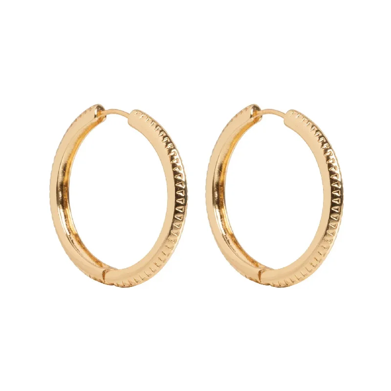 Artistic shape earrings-Aztec Hoop Earring - Gold