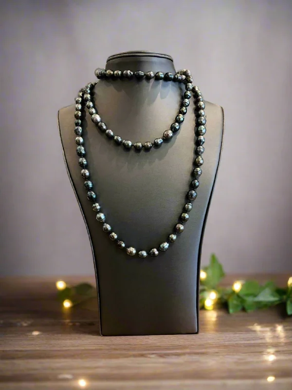 Satin finish necklaces-Plumb Silver Original Tahitian Pearl Necklace