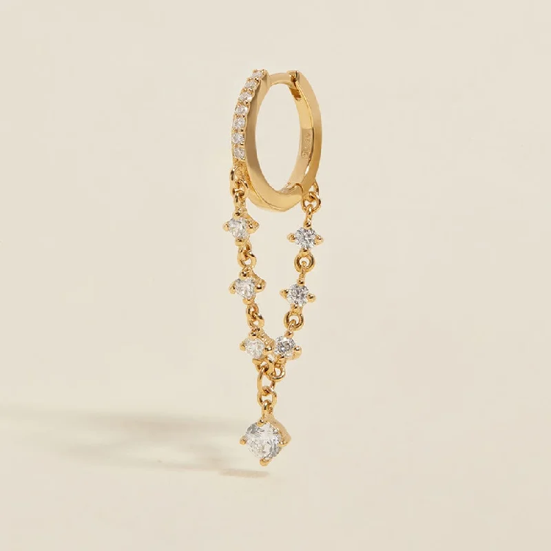 Ethnic pattern rings-Idris chain hoop earring