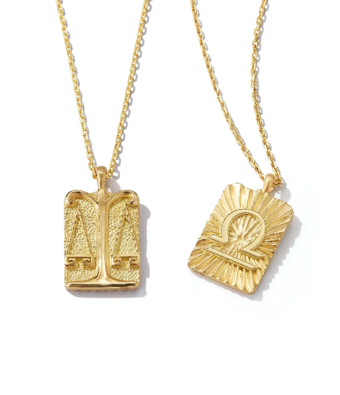 Monogrammed necklaces-Libra Zodiac Pendant Necklace