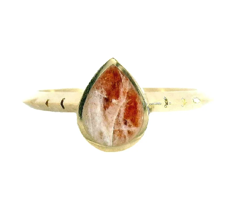 Plush satin rings-The Poire Ring - Sunstone