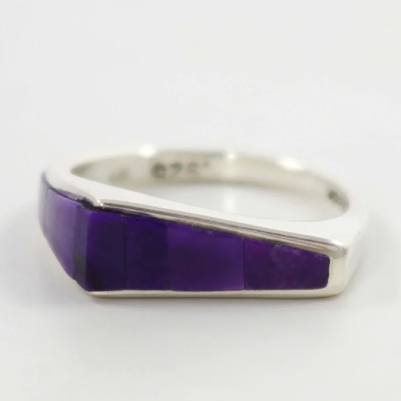 Curved band rings-Sugilite Ring