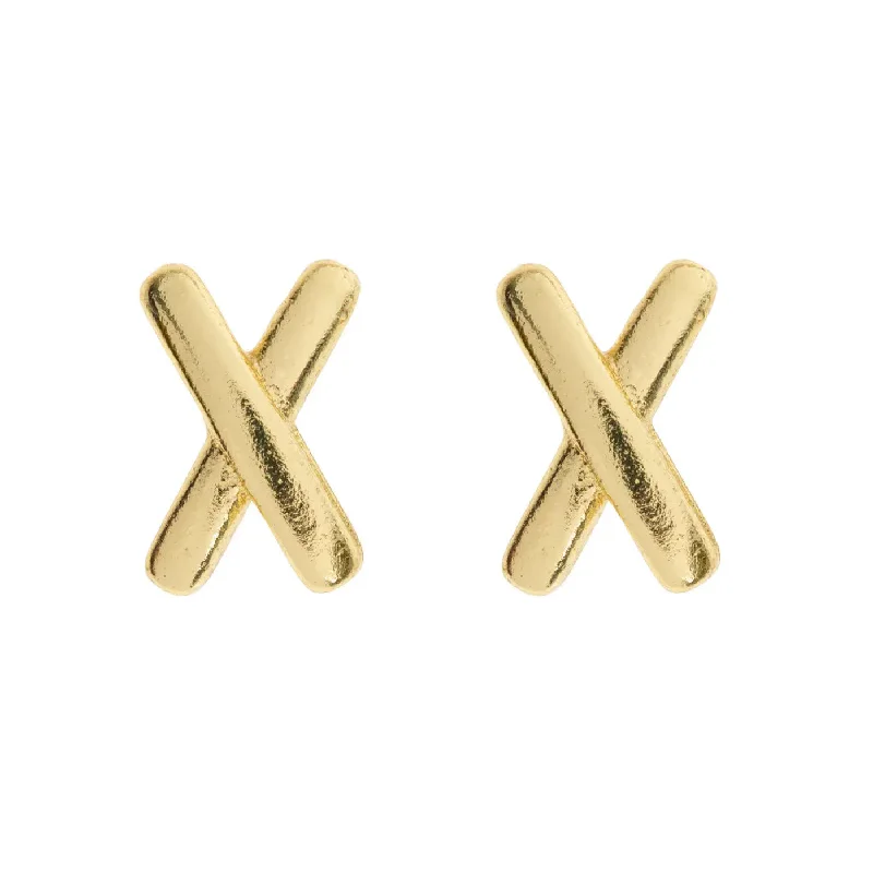 Stacked drop earrings-Dixie - Cross Minimalistic Stud Earrings