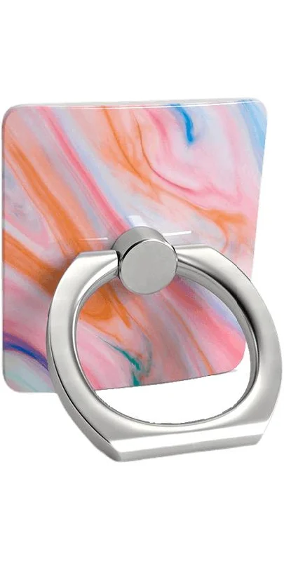 Tassel edge rings-You're a Gem | Rainbow Marble Swirl Phone Ring