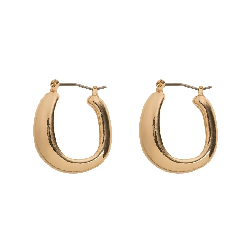 Protective eye earrings-Chunky Oval Hoop Earring