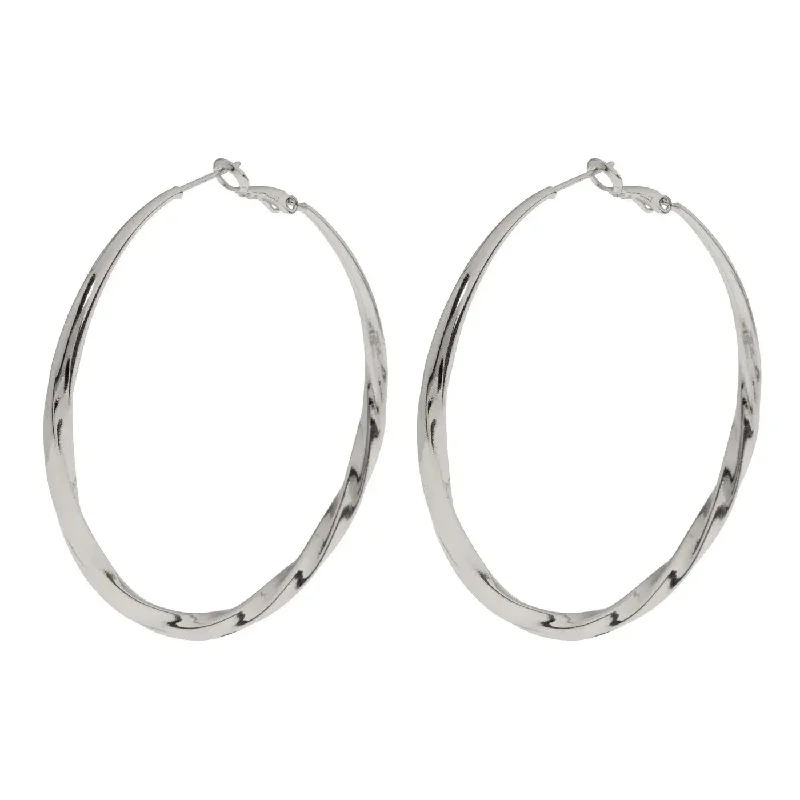 Beaded cluster earrings-Willow - Hammered Hoop Earrings