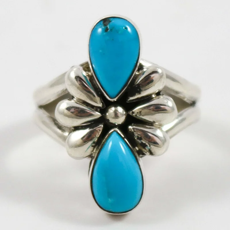 Bead trim rings-Turquoise Ring