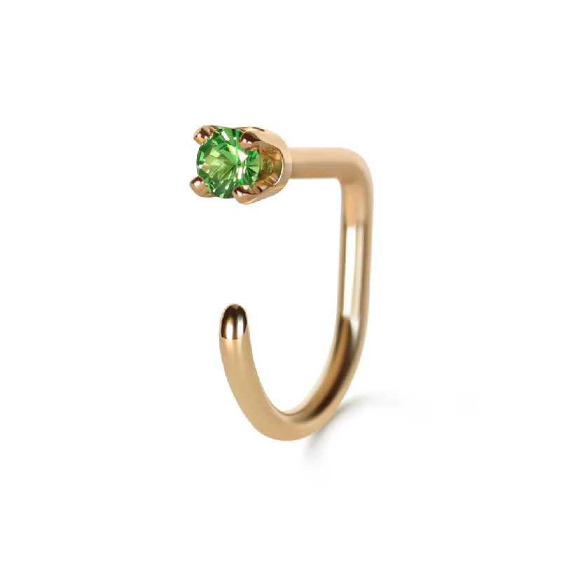 Thin stack rings-Small Tsavorite Claw Earring