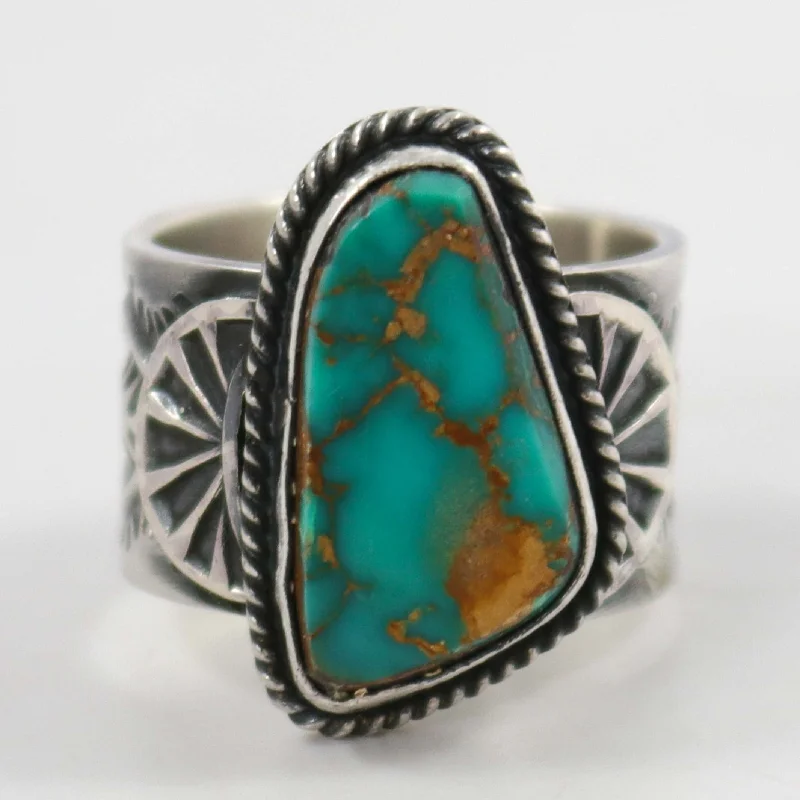 Retro wedding rings-Royston Turquoise Ring