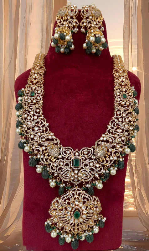 Classic pearl earrings-Exquisite Jaipuri Indian Wedding Polki Necklace Set, Rajsthani Traditional Polki Jewelry, Indian Polki Necklace Set, Celebrity Necklace Earrings Set, Bollywood Design Polki Jewelry