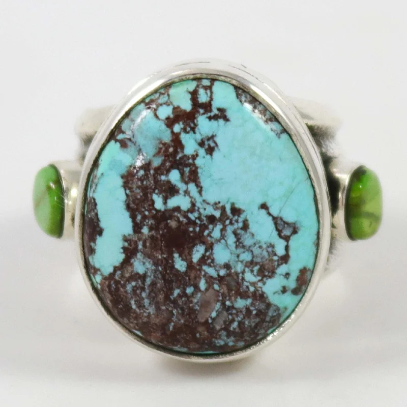 Stone-wrapped rings-Bisbee Turquoise Ring