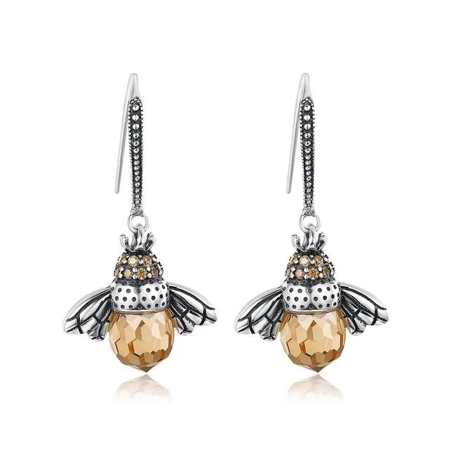 Artistic shape earrings-Bee Drop Earrings for Women Lovely Fine Jewelry