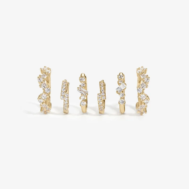 Natural form rings-Tobias 6-piece earring set