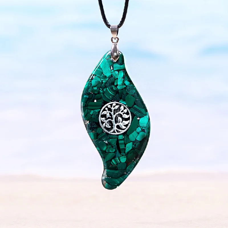 Coral reef necklaces-Malachite Orgone Pendant