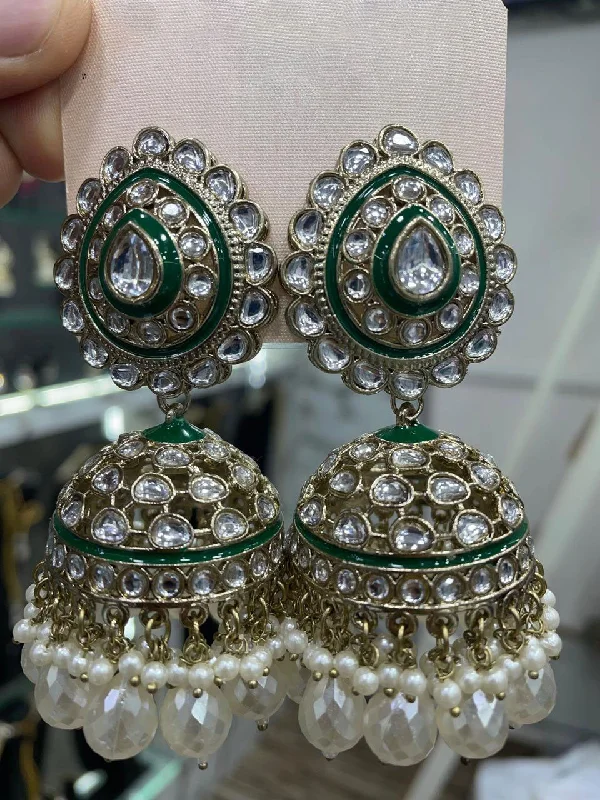 Triple-tier earrings-Bollywood Premium Earrings Handcrafted Ethnic Jewelry for Weddings