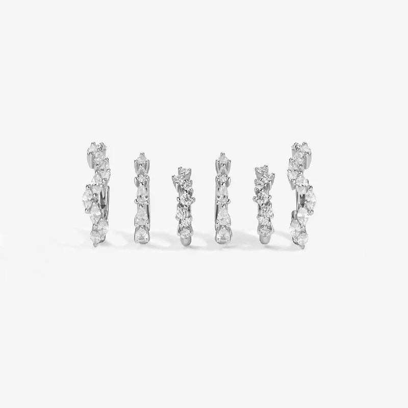 Uneven rings-Tran 6-piece earring set