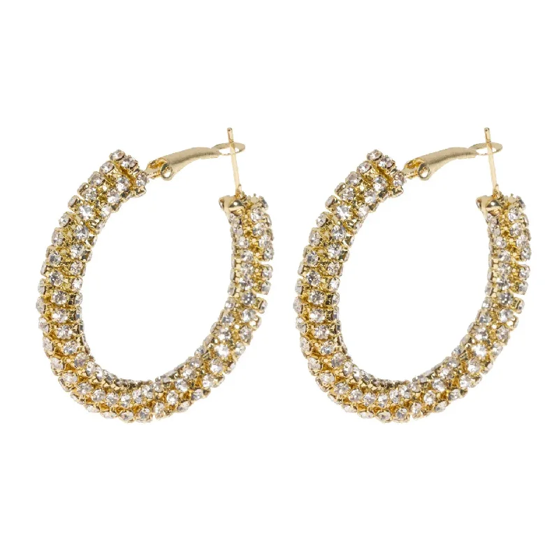 Wide hoop earrings-Estere - Sparkling Hoop Earrings