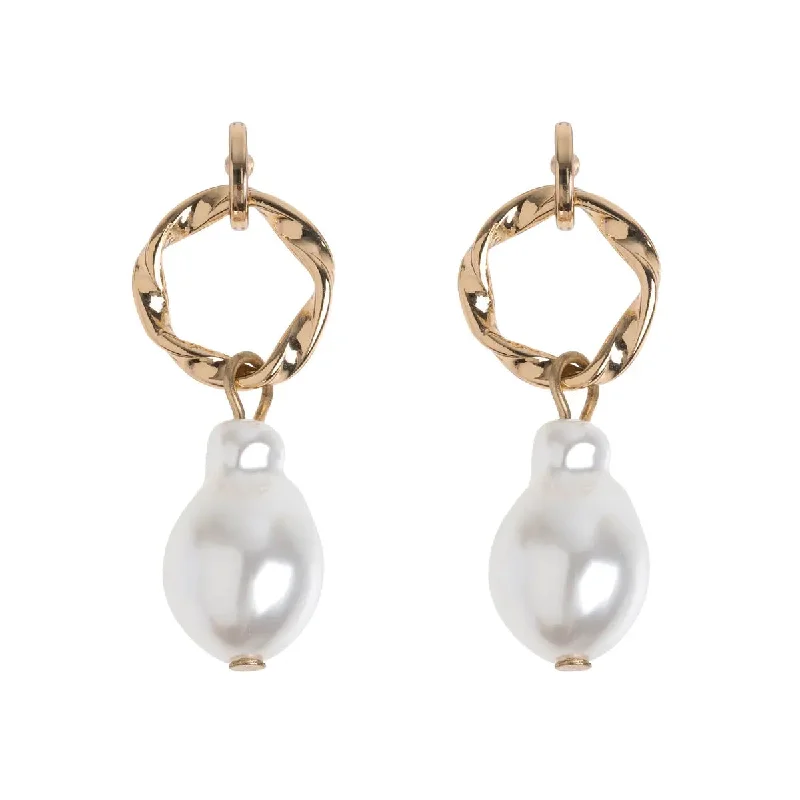 Giant hoop earrings-Chunky Pearl Earrings