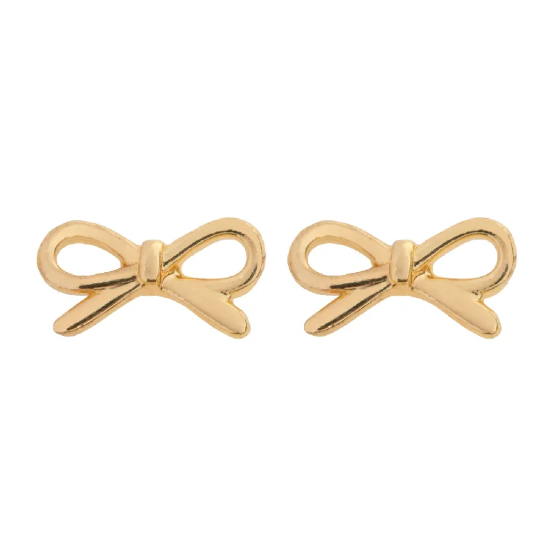 Circular drop earrings-Juliette - Small Bow Stud Earrings