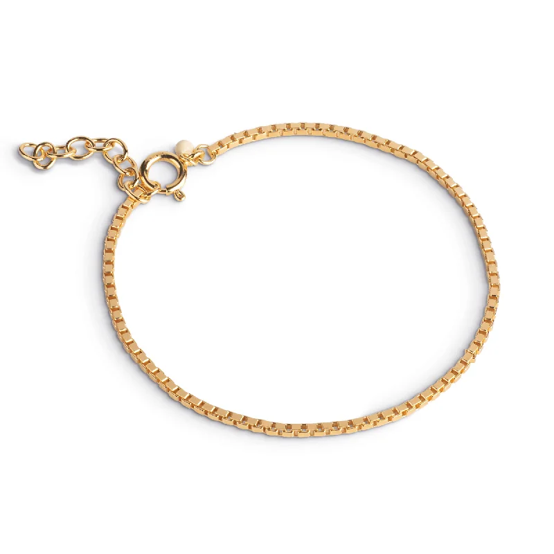 Oversized cuff bangles-Bracelet, Box Chain 1,45 mm