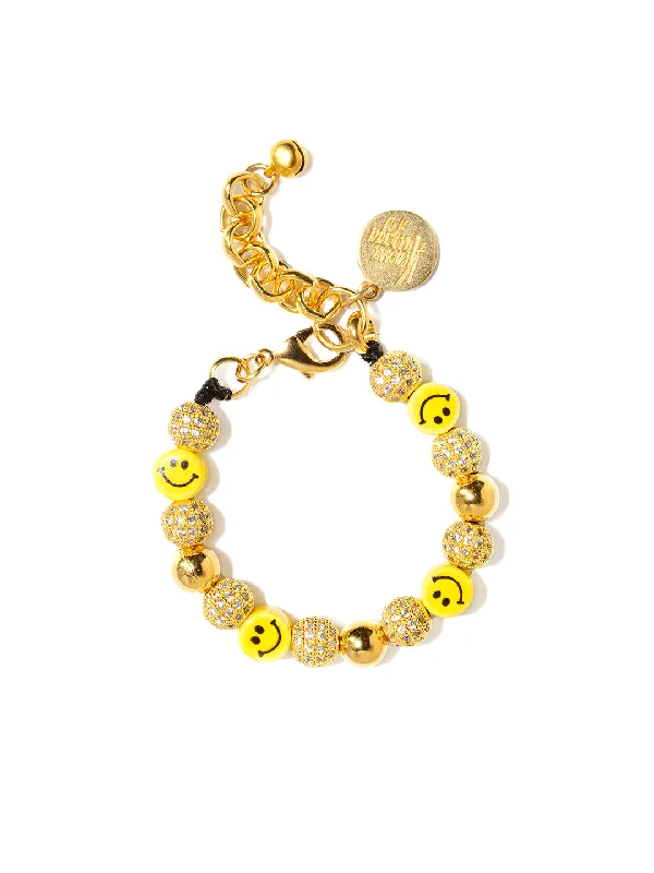 Flexible bangle bracelets-BABY DISCO SMILEY BRACELET